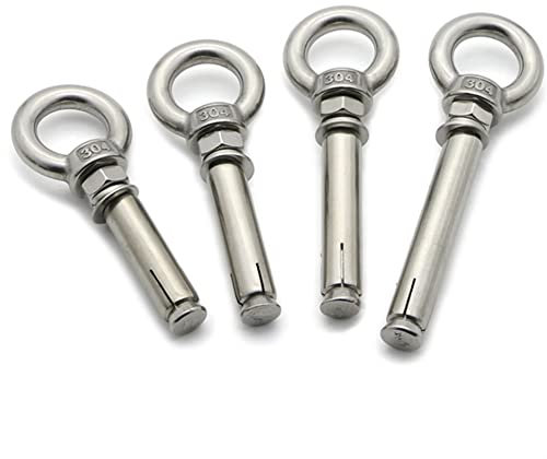 Ankerbolzen, Expansionsbolzen 1 Stück M6 M8 M10 Anti-Loose 304 Edelstahl Schafauge Zugschraube Gürtel Expansionsschrauben Hängende Schaukelhaken Ankerbolzen (Länge: 80 mm, Größe: M8) ( Color : 100mm ,