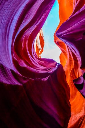 adrium Holz-Bild 60 x 90 cm: Antelope Slot Canyon, beleuchtet durch Sonnenlicht, Page, Arizona, USA (191317103)