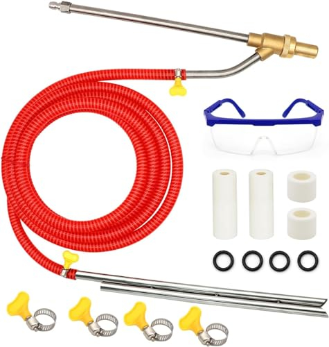 Pressure Washer Sandblasting Kit, 5000 PSI Wet Sandblaster Attachment, Power Washer Sandblasting with Replacement Ceramics Nozzle, 1/4 Inch Quick Disconnect Sandblasting Kit