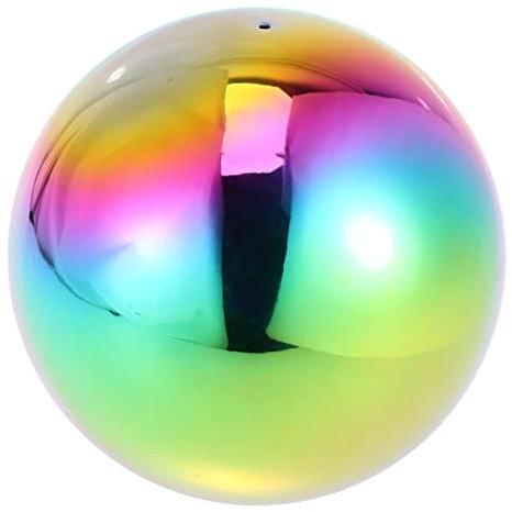 BESPORTBLE 1stk Runde Spiegelkugeln Yard Globe Bälle Gartenkugelbälle Bunte Metallkugel Blickball Im Freien Dekorative Gartenbälle Garten Blicken Bälle Spiegelkugel Regenbogen Glas Draussen