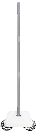 Spazzatrice manuale manuale a spinta manuale spazzatrice a 360° testa girevole a due funzioni spazzatrice Push Floor Cleaning Mop(bianco)