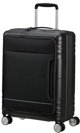 American Tourister Hello Cabin - Spinner S, Expandible Hand Luggage, 55 cm, 39/45 L, Black (Onyx Black)
