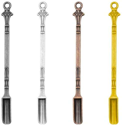 4 cucharas de rapé, mini pala, espátula, cuchara medicinal para rellenar viales con hierbas, medicina, sales de dab, cera, aceite, arena