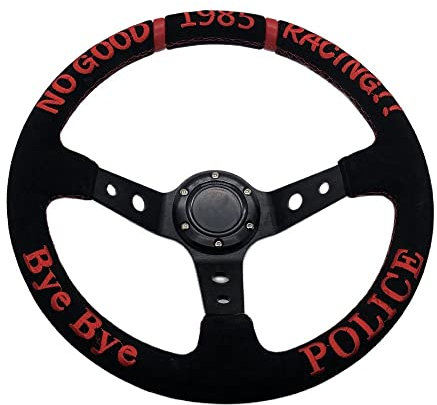Sportlenkrad 14inch 350mm Racing Lenkrad Deep Teller Sport Drift Wildleder Lenkrad Holzlenkrad