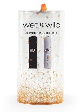 Wet n Wild Joyful Kisses Kit, Lippenstift-Geschenkset mit Mattem und Glänzendem Lippenstift, Pflegende Formel mit Vitamin E und Mikrokügelchen, Langanhaltend und Aufbaubar