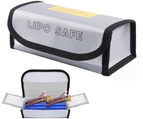 Aililong Akku Tasche Feuerfest - Lipo Safe Bag zur sicheren Aufbewahrung von Lipo Batterien - Klettverschluss für Explosionsschutz (185 * 75 * 60MM)