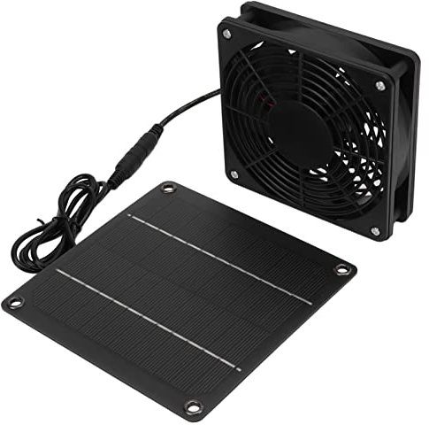 equlup Solarventilator, 3 W, Solarpanel-Lüfter-Set, Solarventilator, effektive Kühlung, Sicherheitsschutz, Haustierhäuser, Hühnerstall, Ersatz für Picknick, Grillen, Angeln, Reisen