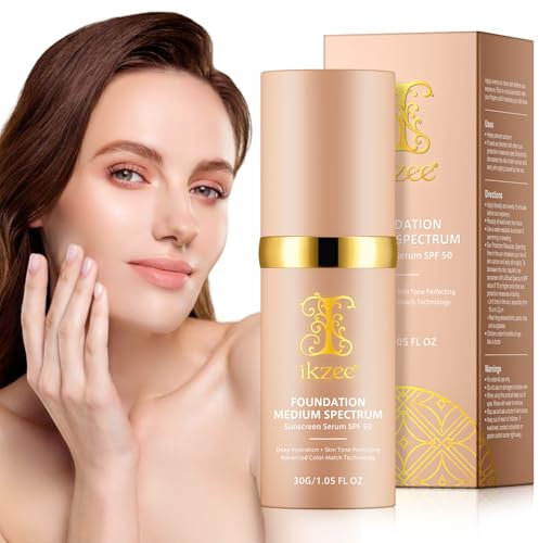 Foundation Color Changing 4 in 1 Medium Spectrum, Farbwechselnde Foundation für Reife Haut verbirgt Falten und Linien, Wasserdicht Concealer Abdeckung Feuchtigkeitsspendende Make up Cream mit SF50