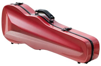 Geigenkasten 4/4 Violinenkoffer Roter Kohlefaser-Violinenkoffer Rückseitig Montiert Wasserdicht