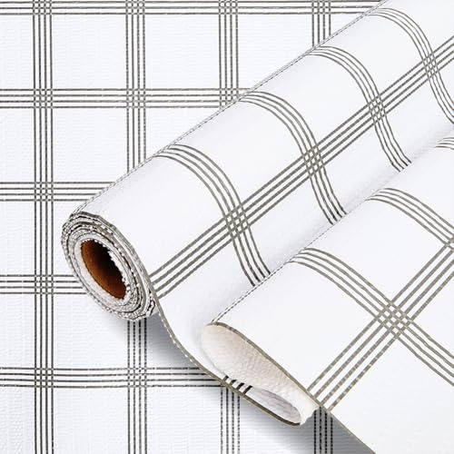 CREATCABIN Shelf Liners Tartan Pattern Liner Roll Washable Cabinet Shelves Protector Mat Waterproof Drawer Liner for Kitchen Pantry Cupboard Table Mats Refrigerator Liners Home Essentials 118x11.8in