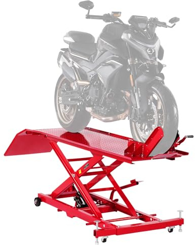 VEVOR Motorcycle Lift Table, 1000lbs Weight Capacity, 360° Flexible Moving Motorcycle Jack Stand, 8.6-31 in Height Range, Heavy Duty Bike Repair Stand with Security Lock for ATVs, Dirt Bike