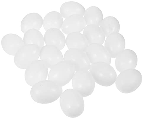 Milisten 30pcs Mini Foam Eggs White Solid Plastic Pigeon Bird Eggs for Pigeons Home or Restaurant Ornament