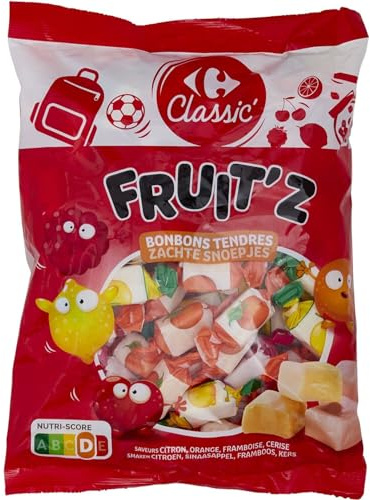 CARREFOUR – Bonbons Fruités Fondants, Explosion de Saveurs Gourmandes (Paquet 500g) - Le Lot De 4