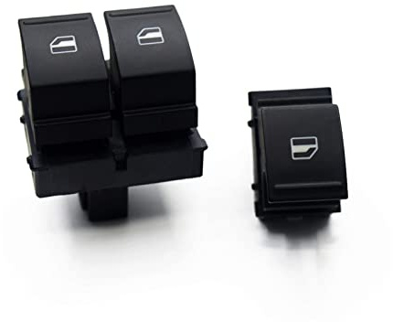 Interruptores de botón pulsador de coche Interruptor de ventana Botón de control 1K3959857A 1F0959855 para VW para Caddy 2K para Passat B6 Interruptor de control de ventana eléctrica (Color: 1 juego