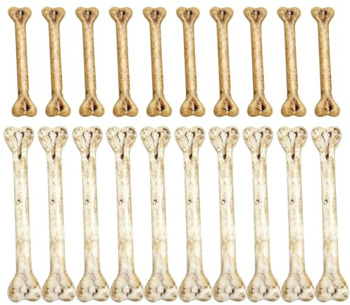 DOITOOL 20 Stück Knochen Deko Kleine Knochen Zum Auffädeln Realistische Mini Skelettknochen Für Handwerk Halloween DIY Charm Anhänger Herstellung