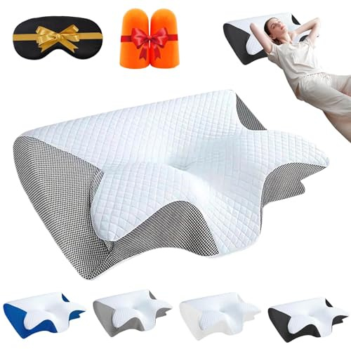 Cuscino per apnea notturna, cuscino cervicale ergonomico in memory foam, supporto cervicale per apnea notturna, cuscino ortopedico ergonomico per apnea del sonno, per chi dorme sul fianco, supporto