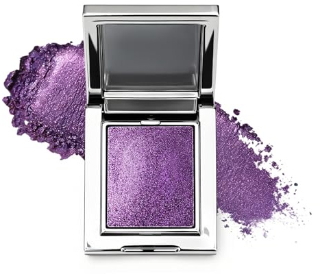 Erinde Glitter Lidschatten, Metallischer Glitzer Highlighting Eyeshadow, Hochpigmentierter Lidschatten Creme, Leicht zu Verblenden, Wasserfest & Langanhaltend, Für Smokey Augen Makeup, #09 Dunkellila