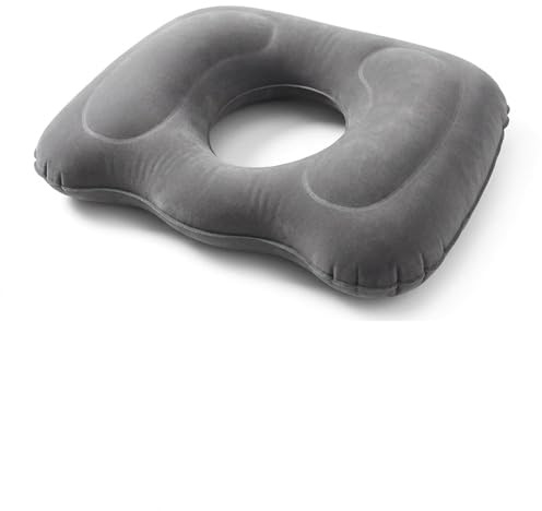 KxrTpx Hemorrhoid Cushion, Donut Pillow for Pressure Relief, Inflatable Ring Cushion, Rubber Ring to Sit on Medical, Piles Cushion with 46x40x12 cm Dimensions