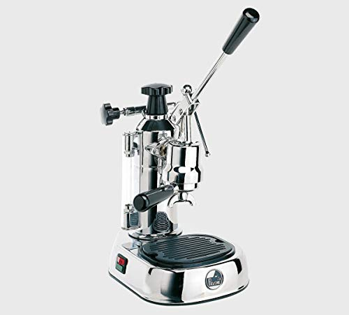 LaGondola Bundle – Maschine Caffe 'Espresso Chrom La Pavoni Europiccola Tamper Metall Motta Halter Filterhalter und Set 6 lustige Tassen Becher aus Glas – Made in Italy