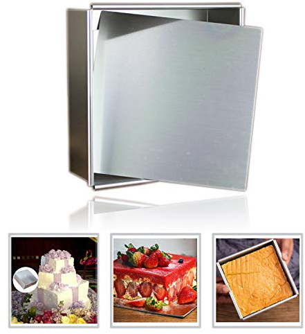 Anodized Aluminum Square Cheesecake Pan Chiffon Cake Mold Baking Mould with Removable Bottom 6 Inch x 6 inch x 3 inch