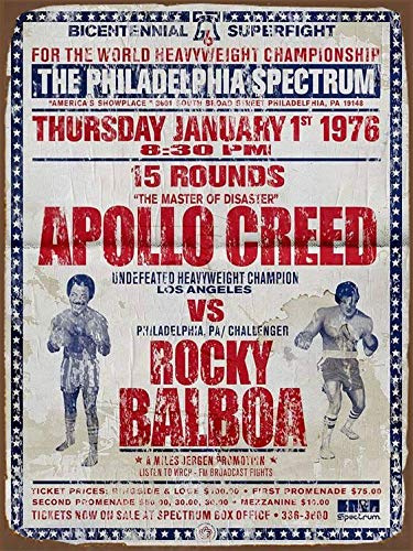 The Rocky Balboa Classic Boxing Moive Vintage Style Metall Werbung Wandschild Schild Blechschild Metalldekor Metallschild Metallschild Poster 30,5 x 40,6 cm SPA78