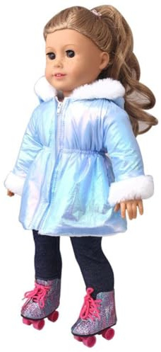 DUORUIMI Puppenbekleidung Winter-Outfit Langmantel Jacke für American Girl Puppe 45,7 cm
