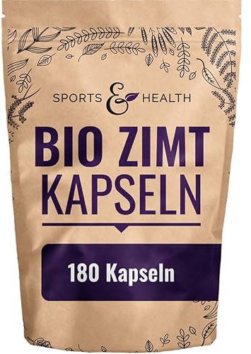 Bio Zimt Kapseln hochdosiert 500 mg - 180 Kapseln vegan allergenfrei | 100% naturbelassen aus biologischem Anbau - reine Kapselqualität - 180 Stück im praktischen Vorratspack