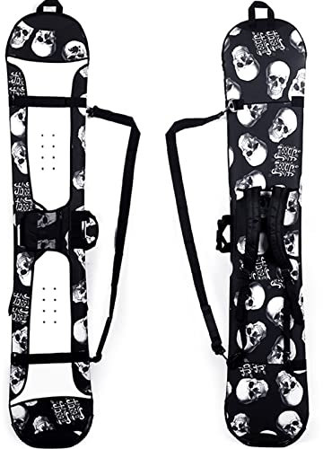 Anti-Rutsch- und Anti-Rost Der Furnier-Abdeckung Tragbare Outdoor-Snowboard-Hülle Soft-Cover-Tasche Snowboard-Zubehör Tasche Strap-Schutz Wasserdicht Schutzausrüstung,Skeleton,XXL(170CM)