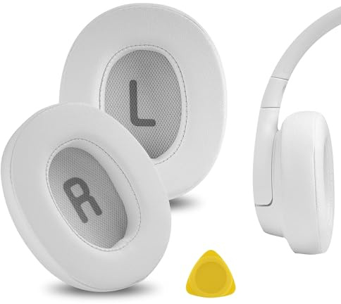 Geekria Replacement Ear Pads Compatible with JBL Tune720BT/ Tune750BTNC/ Tune710BT/ Tune700BT/ Tune760NC/ Tune770NC Wireless Over-Ear Headphones Ear Cushions, Repair Parts (White)