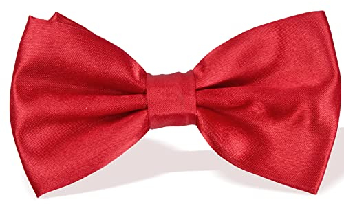 Orenge Fliege Herren Vorgebundene Fliege Herren, Herren Fliege Schleife Elegant Verstellbare Fliege Smoking Fliege Schleife für Erwachsene & Kinder Hochzeit Rollenspie Party, Rot