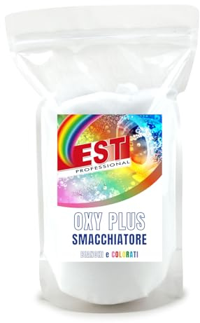 EST OXY PLUS Smacchiatore Bucato Polvere 1 Kg con Percarbonato per Bianchi e Colorati. Pulizia Profonda, Rimuove Macchie Ostinate. Alta Efficacia Professionale.