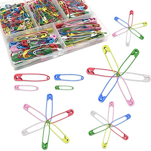 130 Stück Bunte Metall Sicherheitsnadeln mit Aufbewahrungsbox, Mini Rostbeständig Sicherheitsnadeln, Quiltnadeln für DIY Handwerk, Kleidung, Nähzubehör Kit (28mm, 32mm, 38mm, 45mm)