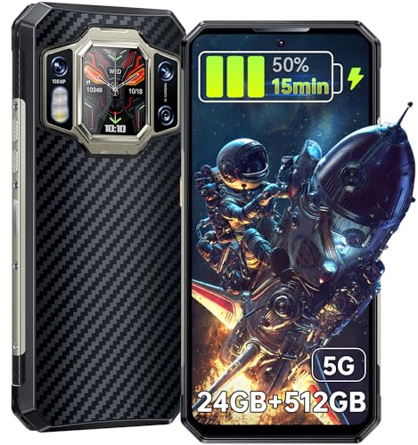 OUKITEL WP30 Pro Outdoor Handy 5G - 24+512GB Dimensity 8050 Outdoor Smartphone Ohne Vertrag,11000mAh/120W,108MP+20MP Night Vision, 6,78 FHD+ 120Hz Dualer Display, IP68 Android 13,WiFi 6,NFC