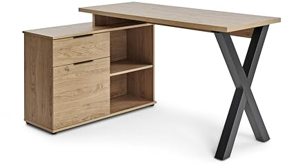 Jahnke Eckschreibtisch X-Club C 40 E Montana Eiche/SCHWARZ