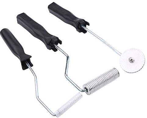 Fibra de vidrio burbujas paleta juego de herramientas, 3 unids/set de rodillos de fibra de vidrio juego de rodillos laminación aleación aluminio mezclador de color paleta soplado rodillo herramienta