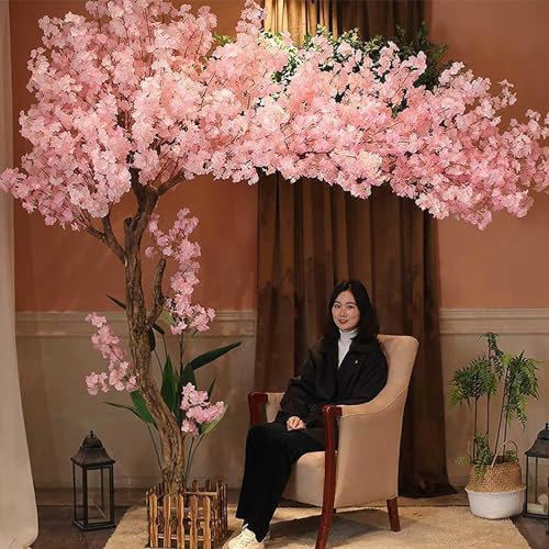 DPLXFPP Árbol Cerezo Artificial Simulado, Decoración Flores Seda Sakura Falsa Hecha A Mano, Árbol Los Deseos, Impresionantes Decoraciones Jardín,1x0.6m/3.2x1.9ft