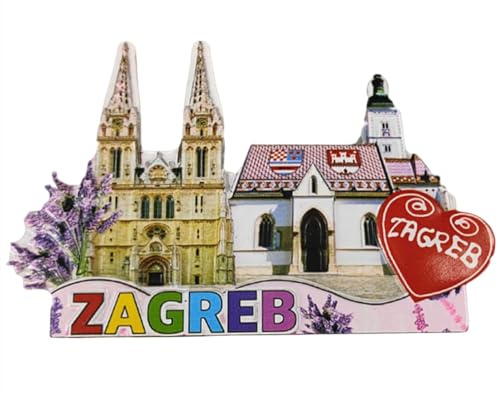 3D Zagreb Kroatien Kühlschrankmagnet Touristensouvenir Kühlschrank Dekoration Harz Handwerk Kollektion