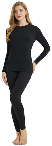 YUSHOW Thermounterwäsche Damen Winter Funktionsunterwäsche Thermounterhemd | und Lange Thermo Unterhose Skiunterwäsche Set Warme Unterwäsche für zu Hause