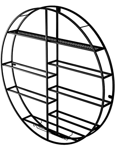 Calici a Calice Sospesi, Scaffalature per Portabottiglie a Parete, Decorazidella Parete Di Casa, Ripiano in Vetro per Calici, Nero/Color/80 * 80 * 11Cm
