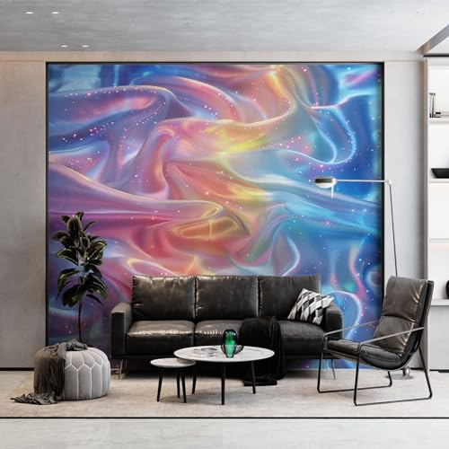 Papier Peint Panoramique Géométrie Soie Coloré Poster Mural, 400 x 280 cm (WxH) Peinture Murale pour Salon, Chambre, Chambre d'enfants, Restaurant Coloré Décoration Murale