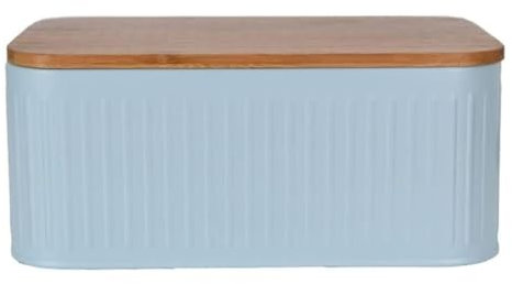 WUTIANBAO Boite A Pain Boite à Pain Boîte À Pain en Métal Moderne avec Couvercle Porte-Pain De Stockage De Pain Decor Farmhouse Bread Bin Vintage Huche à Pain Boîte De Rangement(Blue)