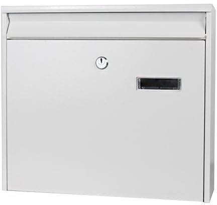 Briefkasten, Briefkasten Schwarz, Briefkasten Personalisiert, Briefkasten Klein, Briefkasten Modern, Sicherer Schlüsselabwurfkasten, for Zuhause, Büro und Unternehmen(White)