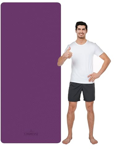 CAMBIVO XXL Yogamatte 213 x 81 cm, 6mm dick, rutschfest und gelenkschonend | extra lange TPE Fitnessmatte für große Menschen, Yoga, Pilates, Gymnastik, Bodentraining und Home Workout