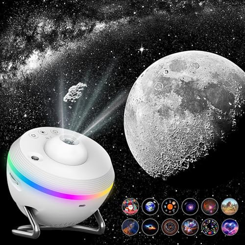 Planetarium Galaxy Projector for Bedroom, HD 13 in 1 Star Projector for Adults Kids, Galaxy Night Light with Meteor Milky Way Adjustable Knob Timer RGB Lighting, Space Lamp Room Decor for Teens