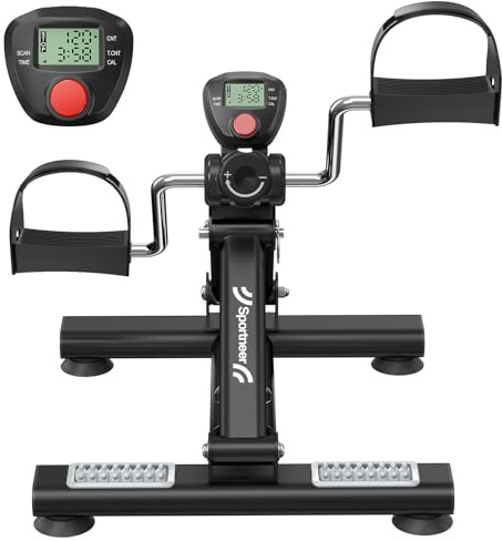 Sportneer Under Desk Exercise Bike - Foldable Pedal Exerciser for Arms and Legs, Low Resistance Mini Exercise Bike, Exercise Equipment for Home Use