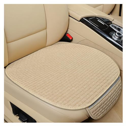 Feoosvx Auto-Sitzbezüge Autositzbezug Vorne/hinten/komplettes Set, Wählen Sie Autositzschutzkissen, Leinenstoff, Universalgröße, rutschfest Auto-Schonbezug(1 beige pad)