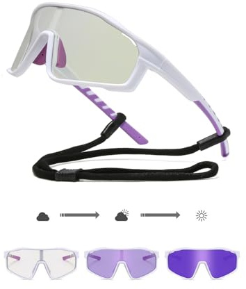 Suertree Fahrradbrille Selbsttönend Herren Photochromatische Sport Sonnenbrille Sportbrille UV400 Rennrad Brille Schnelle Radfahren für Radsport,Laufen,Outdoor-Aktivitäten