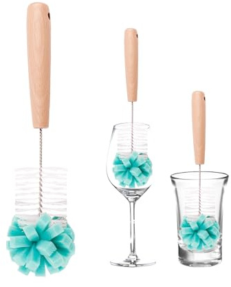 Katomi Flaschenbürste 27cm für Sodastream – mit ergonomischem Griff, weichen Borsten & Schwammkopf – Reinigung ohne Kratzer, für Glas- & Kunststoffflaschen, BPA-frei & umweltfreundlich