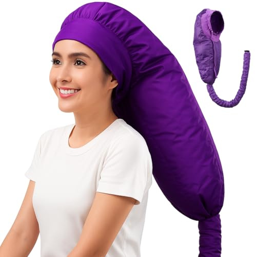 KUMSODE Caschi per Asciugatura, Cuffia Asciugacapelli, Casco Asciugacapelli da Casa Portatile e Professionale, Bonnet Casco per Asciugatura Cuffia Asciugacapelli con Elastico per Attacco Phon,Viola