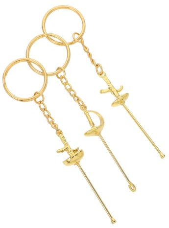 TOPPERFUN 3stücke Metall-fecht-schlüsselanhänger Sport-souvenir Für Rucksäcke Hängeanhänger Schlüsselanhänger Handarbeitsdekor Für Fecht-begeisterte Sportfans Geschenke